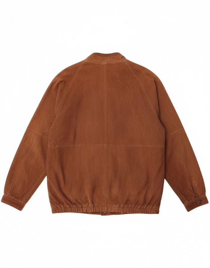 Vintage Mens Suede Jacket IT 54 2XL Brown