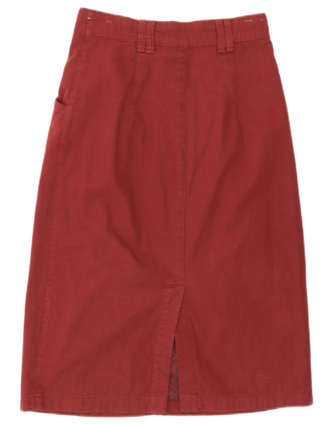 Vintage Womens Midi Skirt IT 40 Medium  Burgundy Cotton