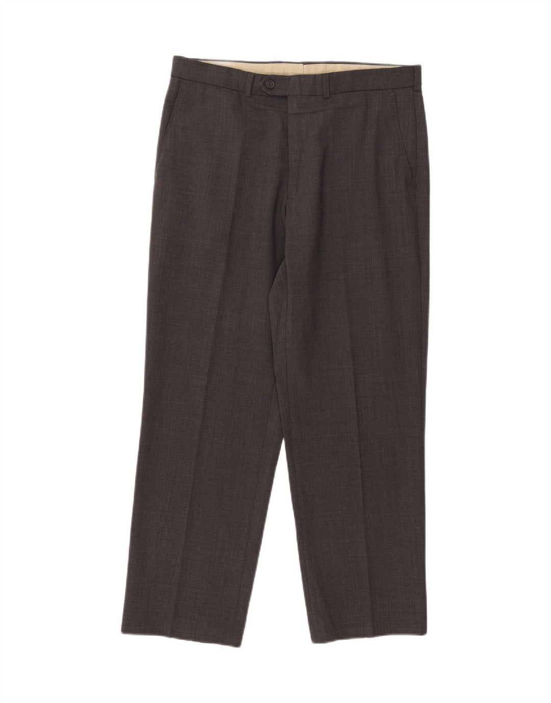 Marks & Spencer Mens Tailored Straight Suit Trousers W34 L29 Grey Polyester