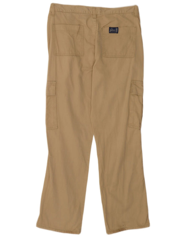 Falmer Mens Straight Cargo Trousers W34 L32 Beige Cotton