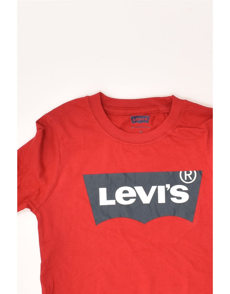 LEVI'S Boys Graphic Top Long Sleeve 7-8 Years Red Cotton | Vintage Levi's | Thrift | Second-Hand Levi's | Used Clothing | Messina Hembry 