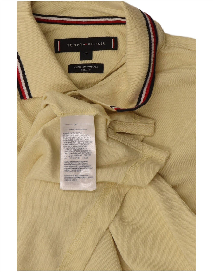 Tommy Hilfiger Mens Slim Fit Polo Shirt Medium Yellow Cotton