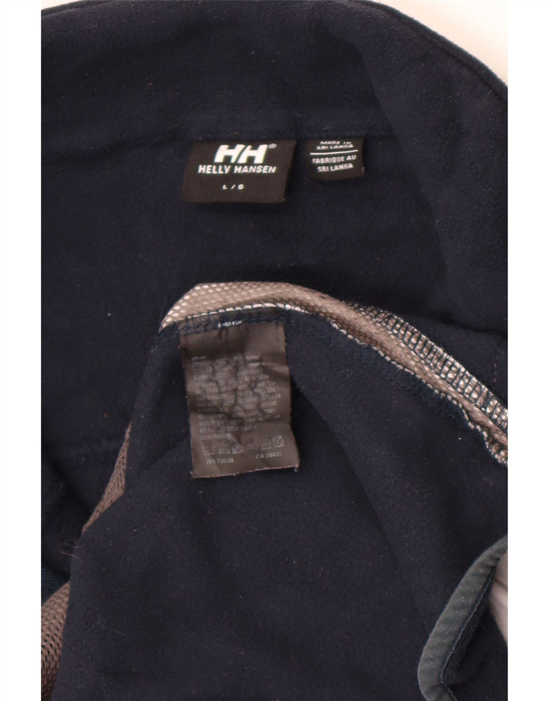 Helly Hansen Mens Graphic Fleece Jacket UK 40 Large Navy Blue Colourblock