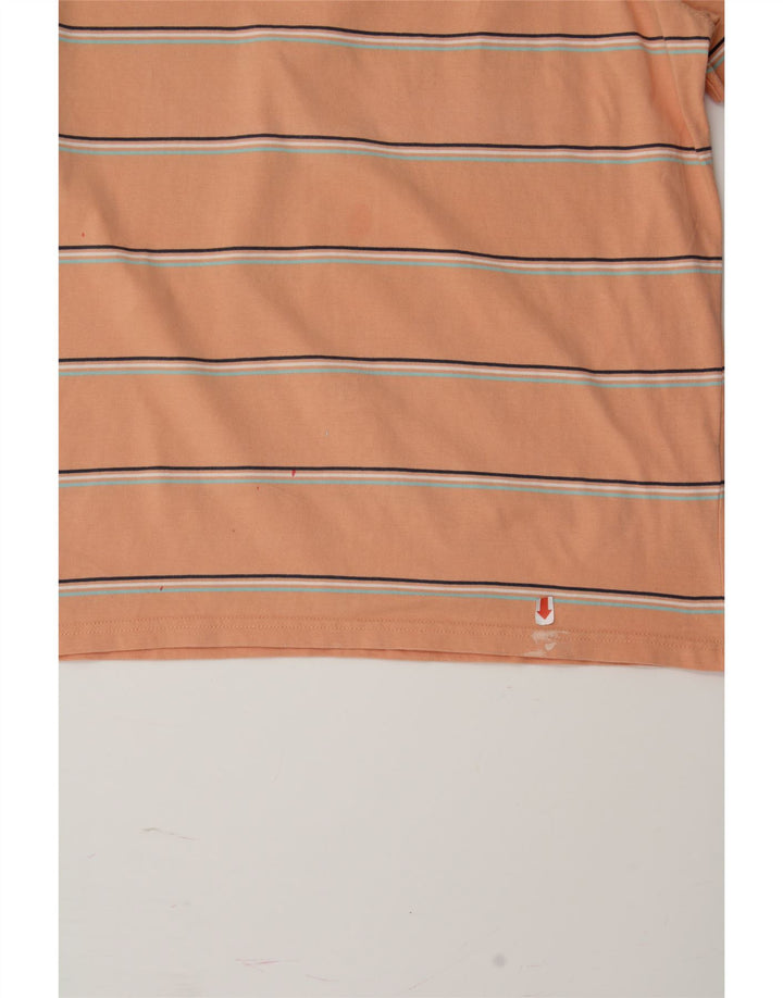 FAT FACE Mens T-Shirt Top Large Orange Striped Cotton Vintage Fat Face and Second-Hand Fat Face from Messina Hembry 