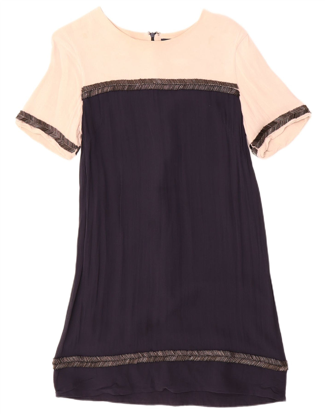 French Connection Womens Shift Dress UK 14 Large Navy Blue Colourblock