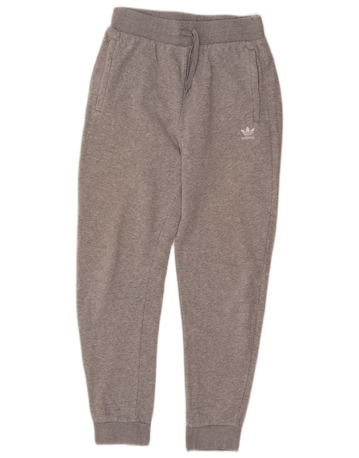 Adidas Womens Tracksuit Trousers Joggers UK 12 Medium  Grey Cotton