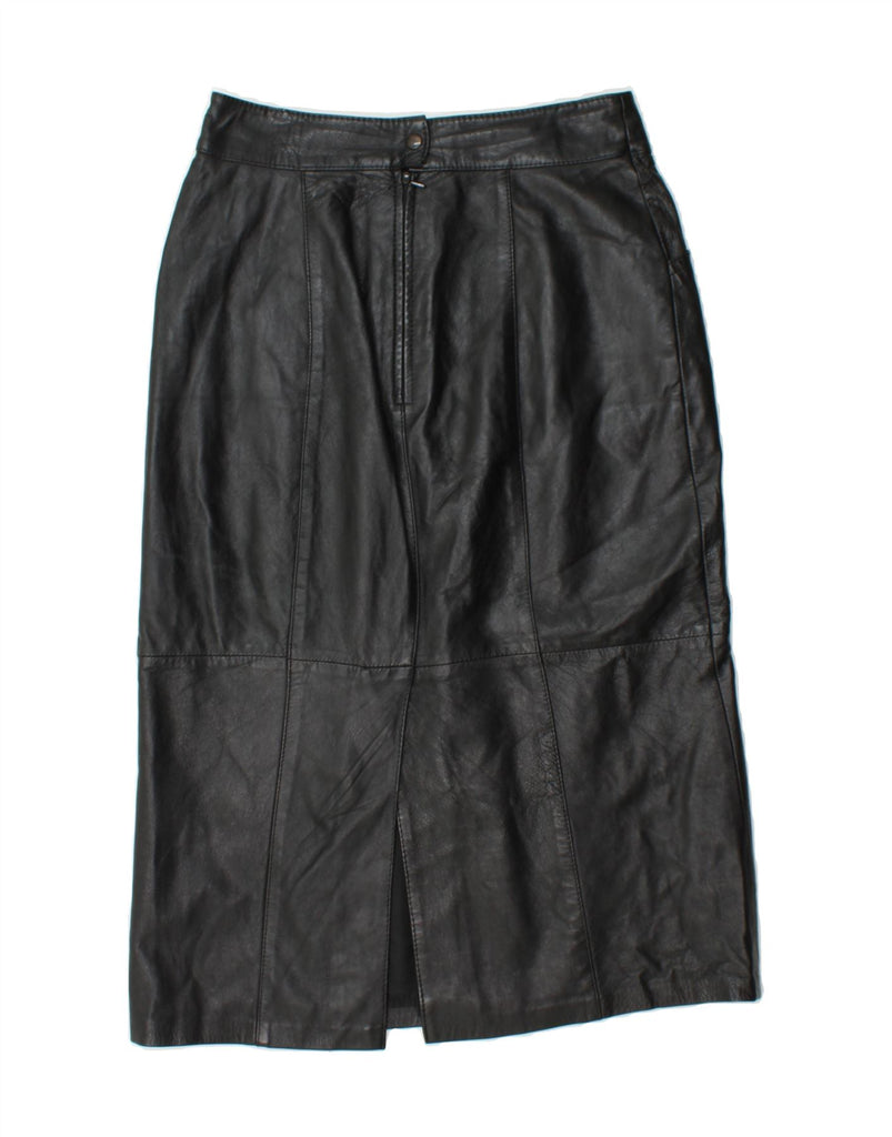 VINTAGE Womens Leather Straight Skirt W30 Medium Black Viscose Vintage Vintage and Second-Hand Vintage from Messina Hembry 