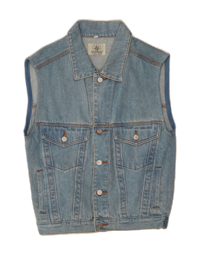VINTAGE Mens Denim Gilet UK 36 Small Blue Vintage Vintage and Second-Hand Vintage from Messina Hembry 