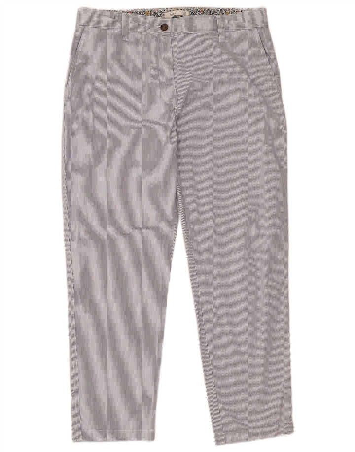 Marks & Spencer Womens Chino Trousers UK 12 Medium W32 L28 Blue Striped