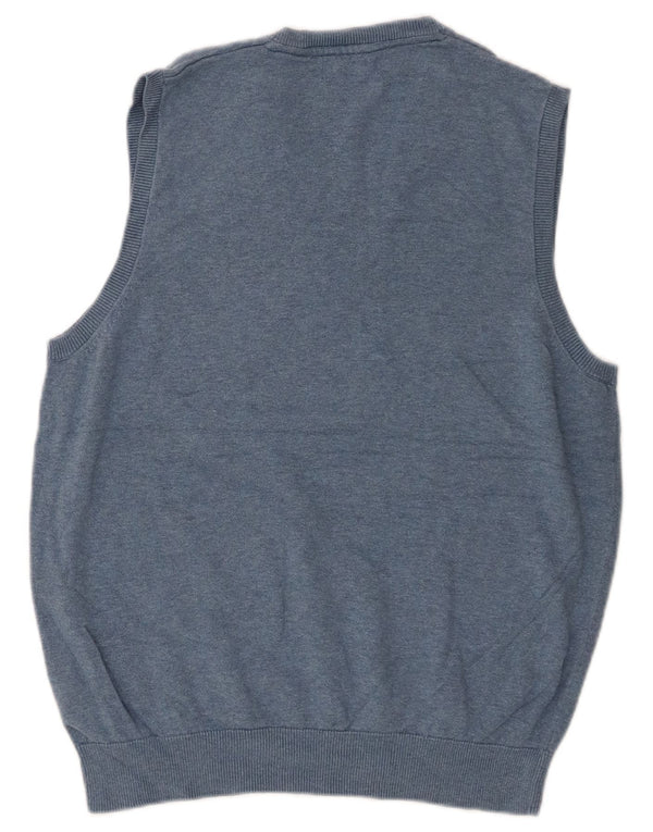 Marks & Spencer Mens Vest Tank Top Large Blue Cotton