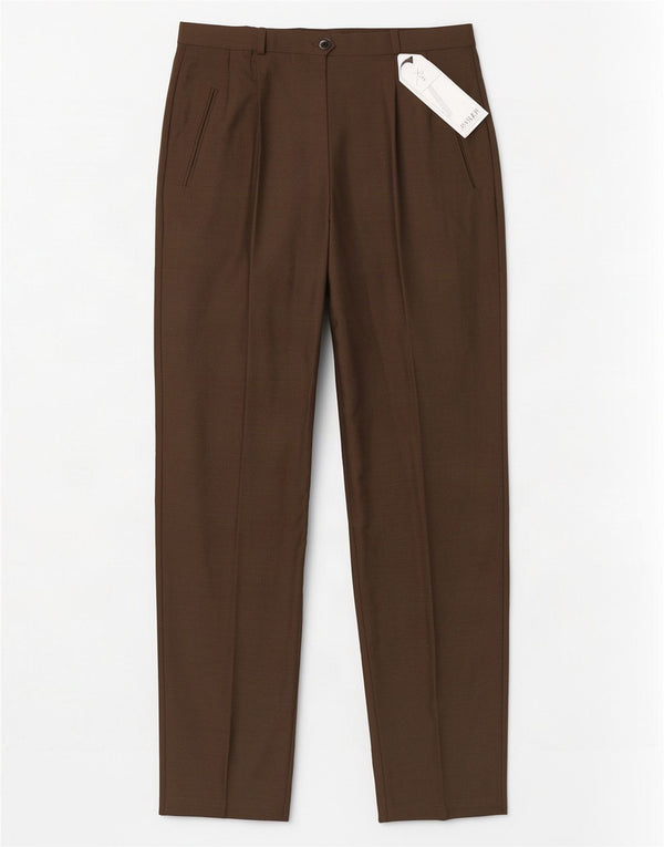 Basler Womens High Waist Tapered Suit Trousers UK 10 Small W26 L31 Khaki