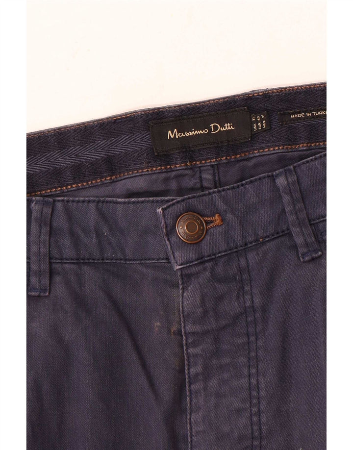 Massimo Dutti Mens Slim Casual Trousers EU 40 Medium W31 L35 Navy Blue