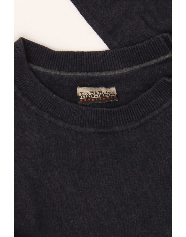 Napapijri Mens Regular Fit Crew Neck Jumper Sweater Medium Navy Blue