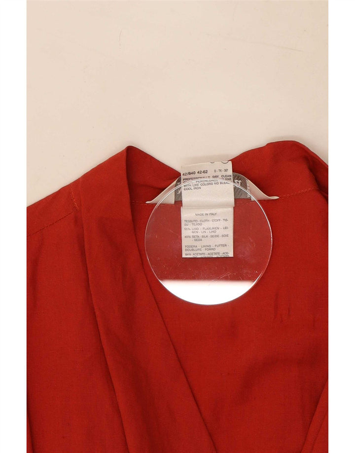 Max Mara Womens Wrap Dress UK 12 Medium Red Linen