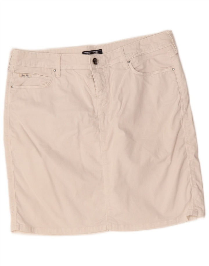 Tommy Hilfiger Womens Mini Skirt US 10 Large W32  White Cotton