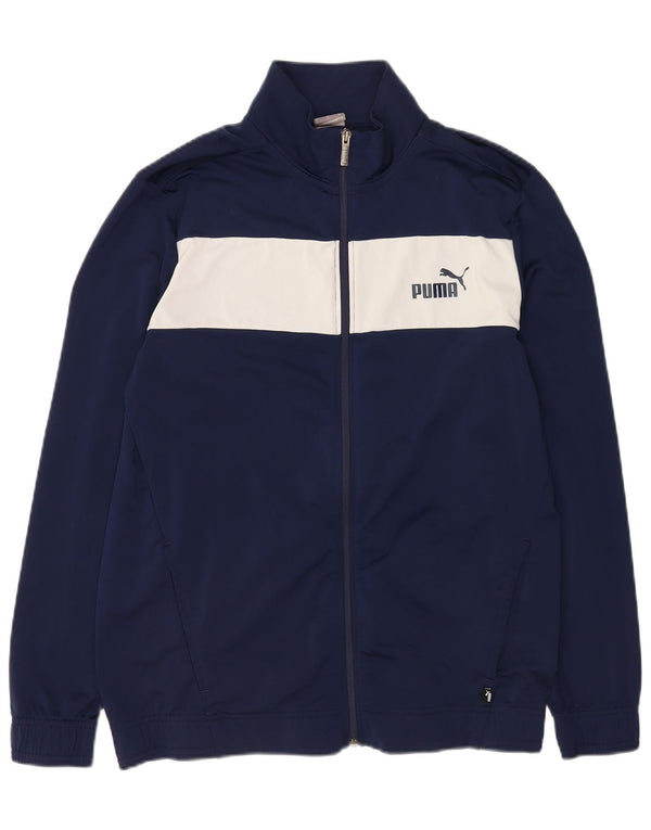 Puma Mens Tracksuit Top Jacket Large Navy Blue Colourblock