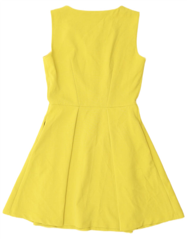 CLOSET Womens Sleeveless A-Line Dress UK 12 Medium Yellow Polyester