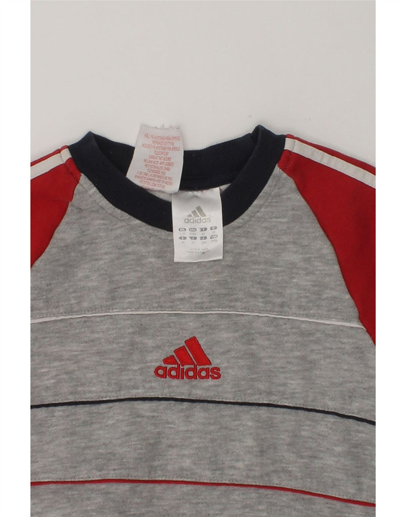 ADIDAS Baby Boys Sweatshirt Jumper 18-24 Months Grey Colourblock Cotton | Vintage Adidas | Thrift | Second-Hand Adidas | Used Clothing | Messina Hembry 