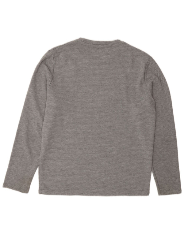 Zara Mens Top Long Sleeve Large Grey Flecked Cotton