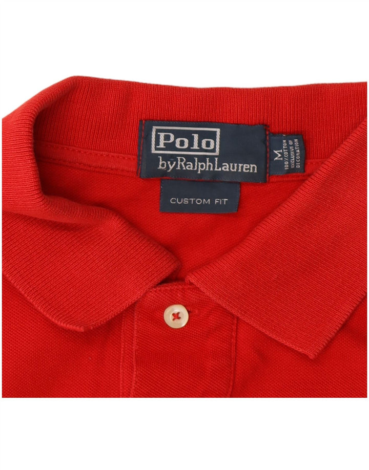 Ralph Lauren Mens Custom Fit Polo Shirt Medium Red Cotton