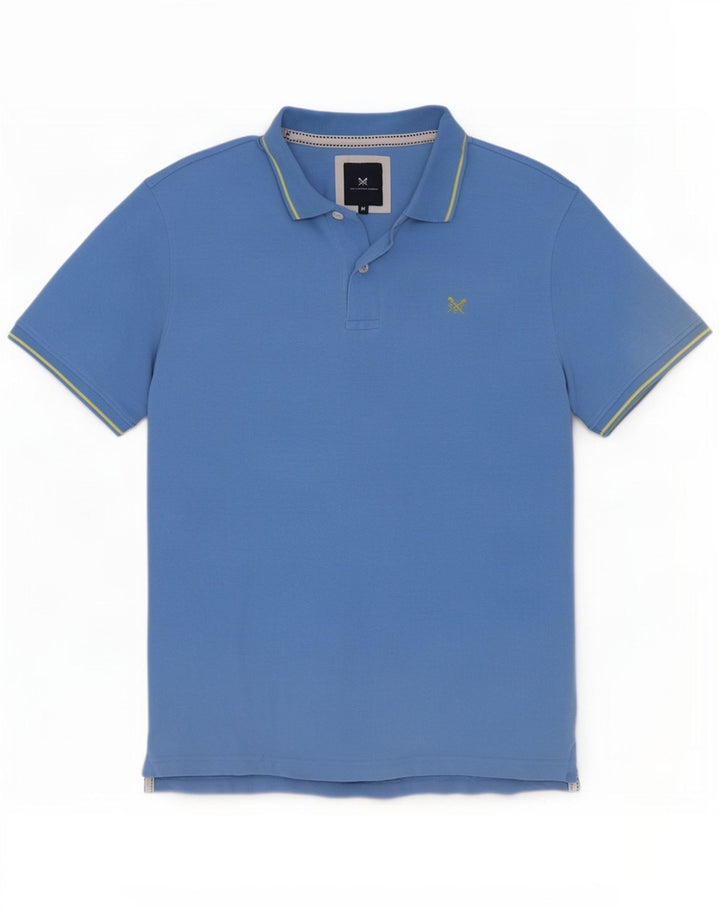 Crew Clothing Mens Polo Shirt Medium Blue Striped Cotton