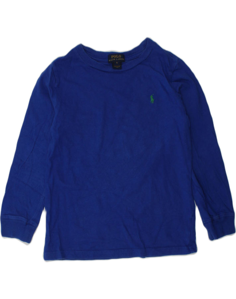 POLO RALPH LAUREN Boys Top Long Sleeve 5-6 Years Blue Cotton | Vintage Polo Ralph Lauren | Thrift | Second-Hand Polo Ralph Lauren | Used Clothing | Messina Hembry 