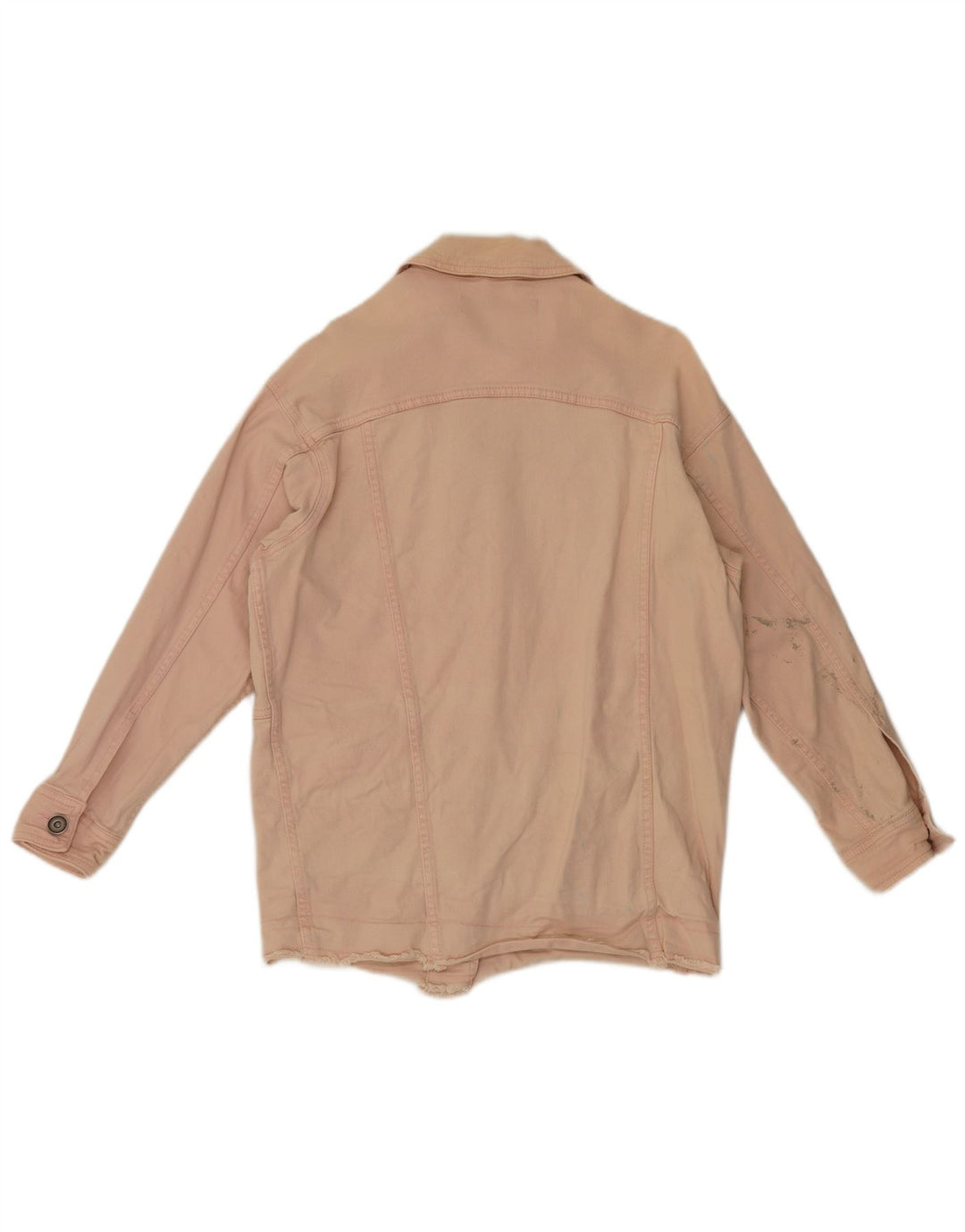 Zara Womens Oversized Denim Jacket UK 6 XS Pink Cotton