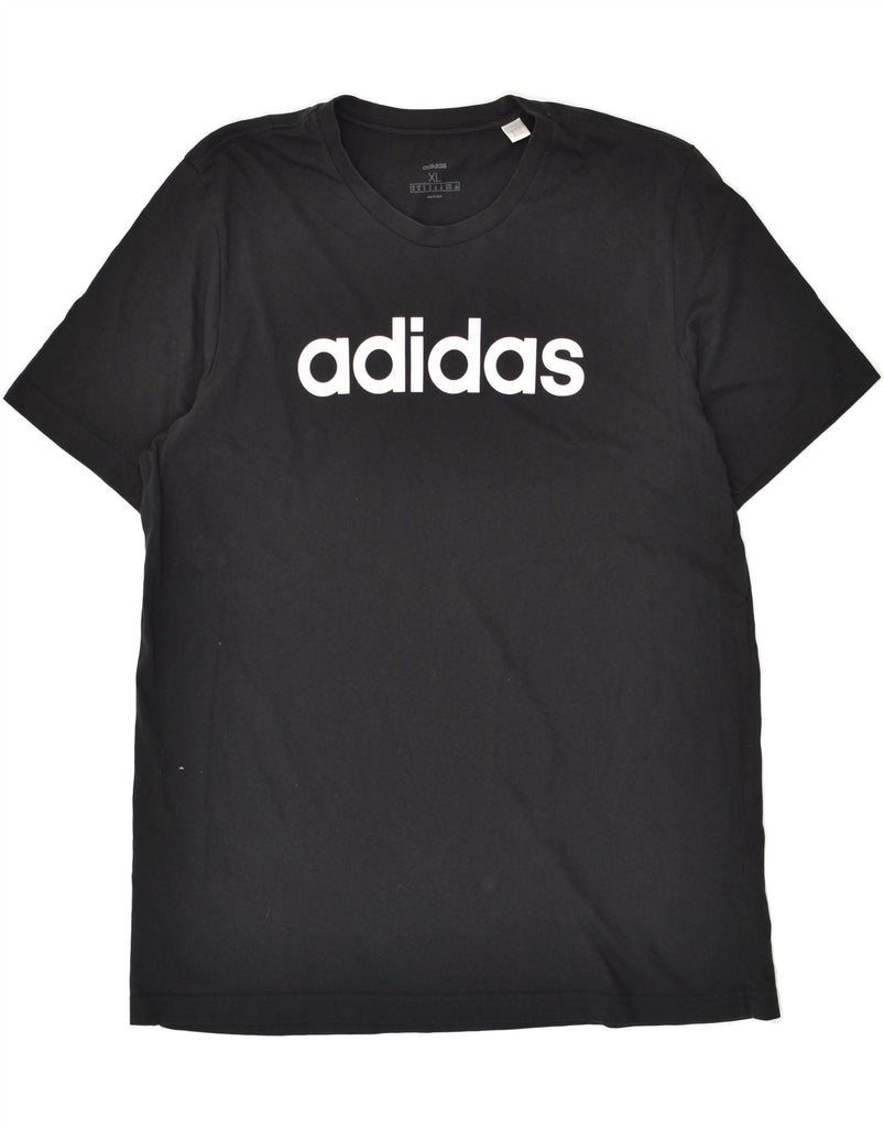 ADIDAS Mens Graphic T-Shirt Top XL Black Cotton | Vintage Adidas | Thrift | Second-Hand Adidas | Used Clothing | Messina Hembry 