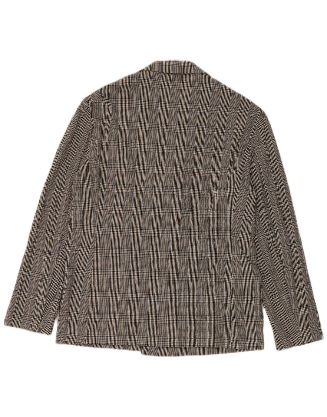 Zara Mens Double Breasted Blazer Jacket UK 38 Medium Black Check Cotton