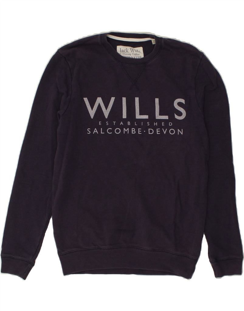 JACK WILLS Mens Graphic Sweatshirt Jumper XS Purple Cotton | Vintage Jack Wills | Thrift | Second-Hand Jack Wills | Used Clothing | Messina Hembry 