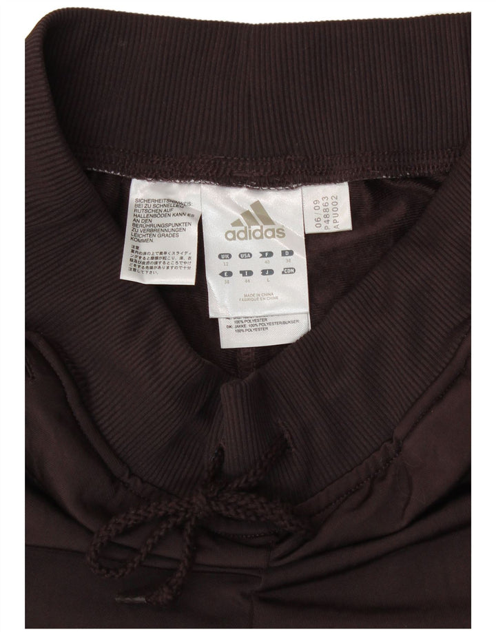 Adidas Womens Tracksuit Trousers UK 12 Medium Brown Polyester