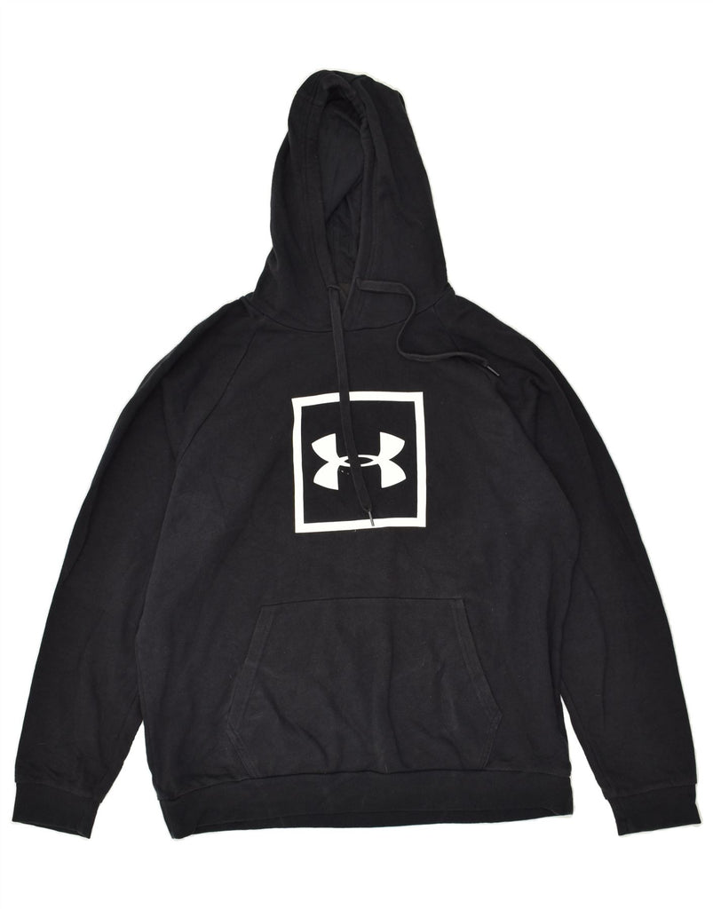 UNDER ARMOUR Mens Tall Graphic Hoodie Jumper XL Black Cotton | Vintage Under Armour | Thrift | Second-Hand Under Armour | Used Clothing | Messina Hembry 