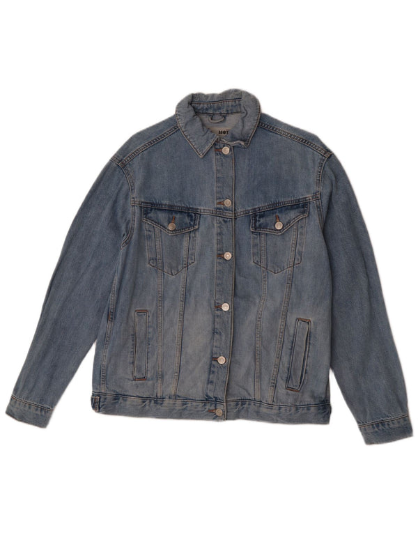 Topshop Womens Oversized Denim Jacket UK 10 Small Blue Cotton