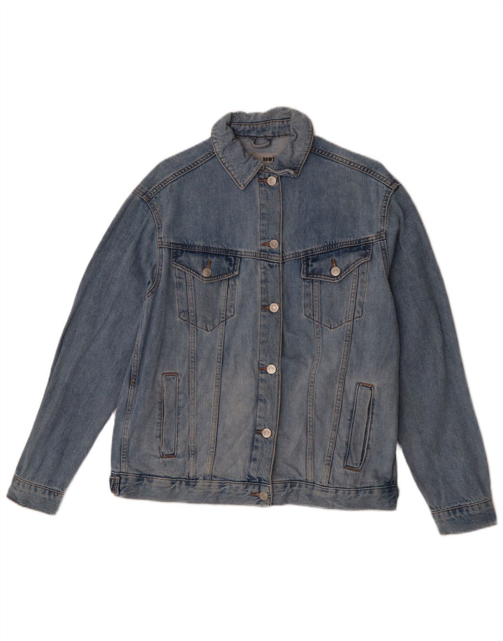 Topshop Womens Oversized Denim Jacket UK 10 Small Blue Cotton