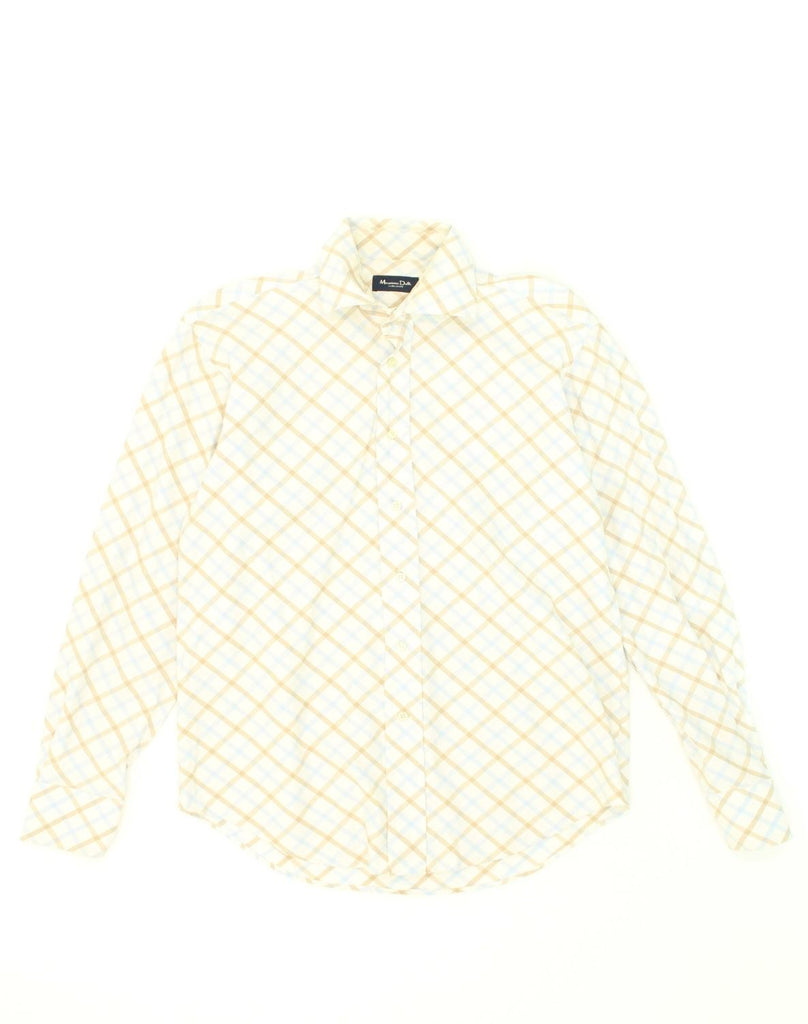 MASSIMO DUTTI Mens Shirt Size 40 Medium White Check Cotton | Vintage Massimo Dutti | Thrift | Second-Hand Massimo Dutti | Used Clothing | Messina Hembry 