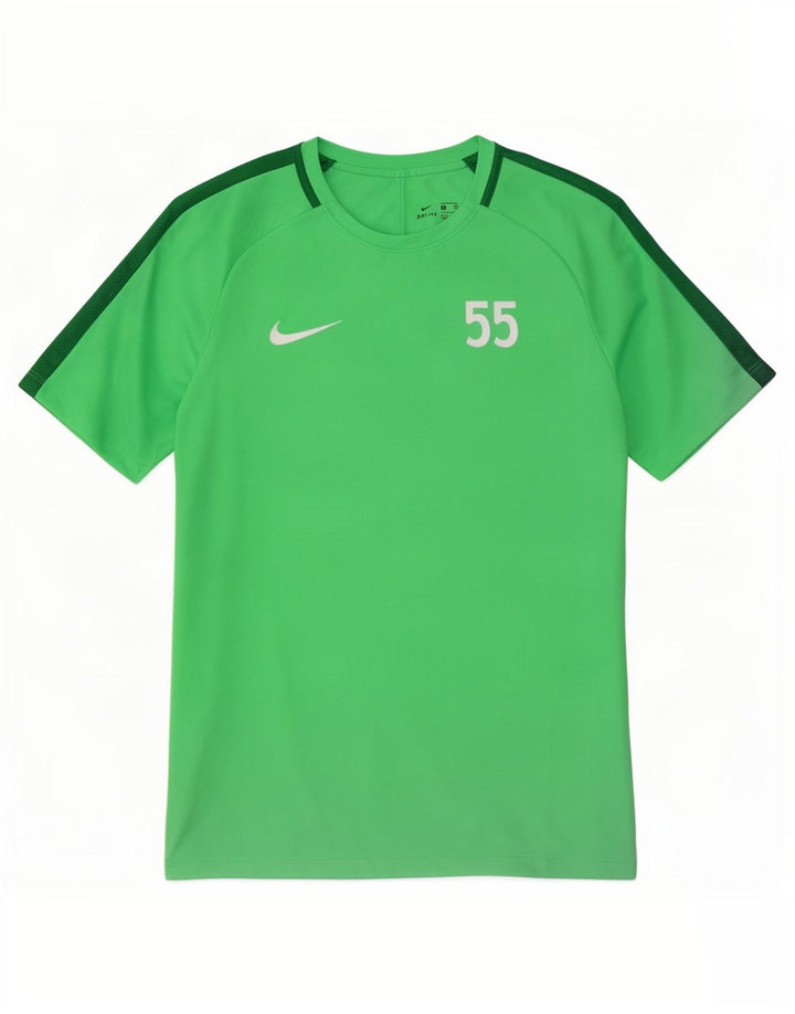 Nike Mens Dri Fit Graphic T-Shirt Top Medium Green Colourblock Polyester