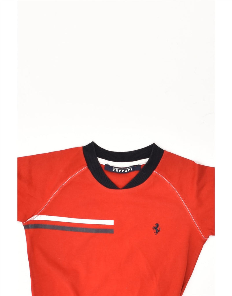 FERRARI Boys Graphic T-Shirt Top 3-4 Years Red Cotton | Vintage Ferrari | Thrift | Second-Hand Ferrari | Used Clothing | Messina Hembry 