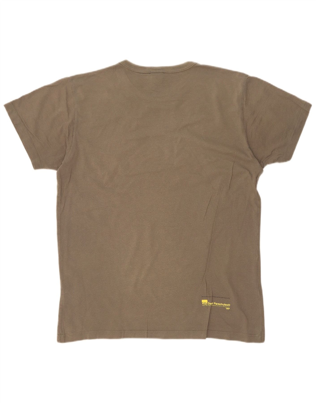 Diesel Mens Graphic T-Shirt Top Medium Khaki Colourblock Cotton