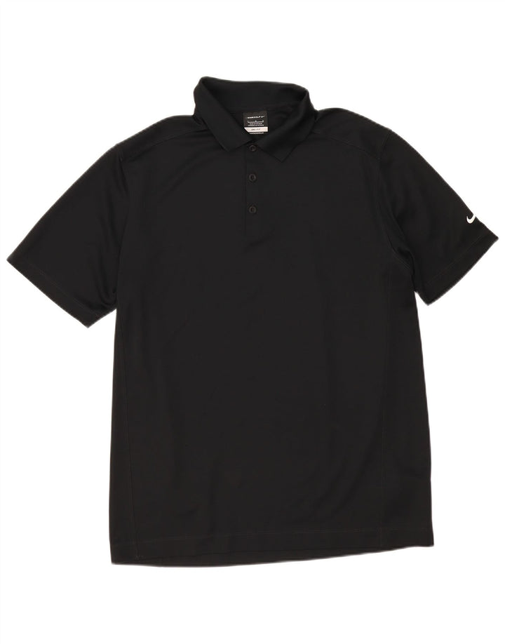 Nike Mens Dri Fit Polo Shirt Large Black Polyester