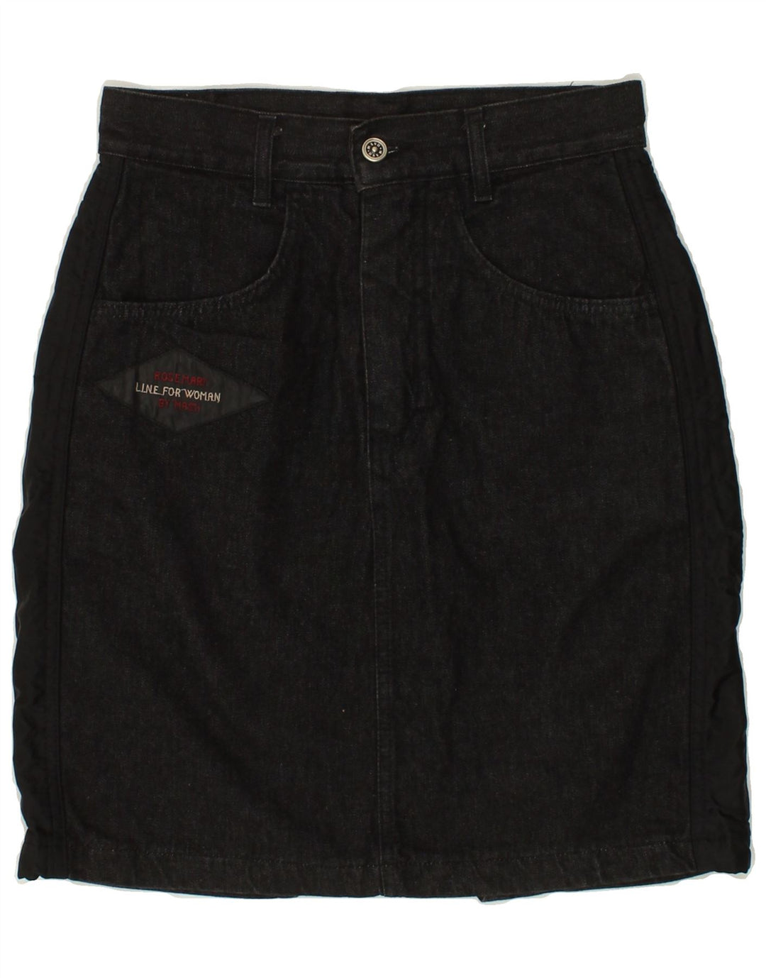 MASH Womens Denim Skirt W28 Medium Black Cotton Vintage Mash and Second-Hand Mash from Messina Hembry 