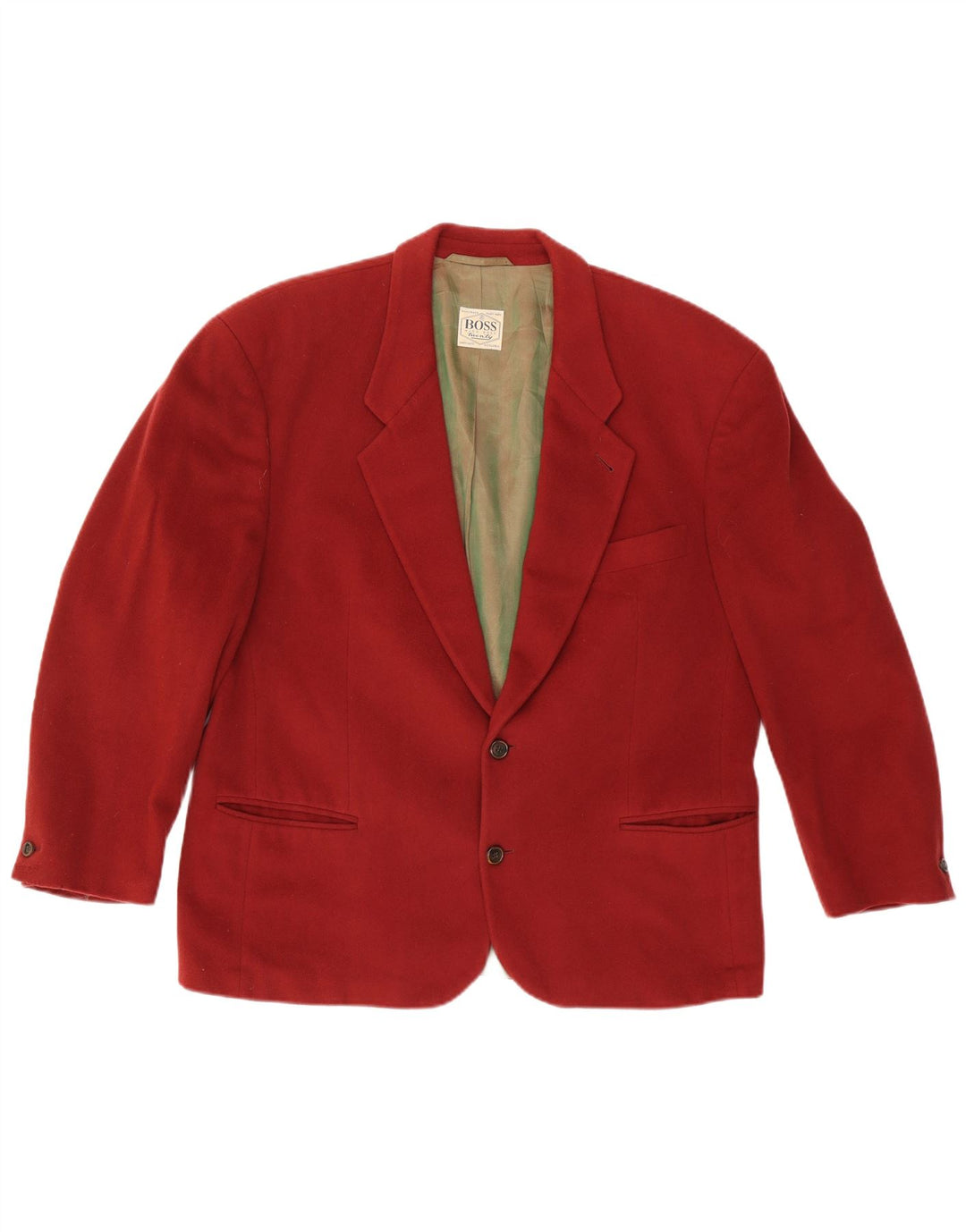 Hugo Boss Mens 2 Button Blazer Jacket EU 54 2XL Red Wool