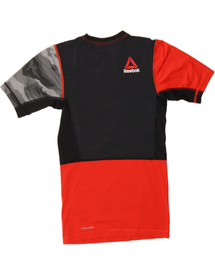 REEBOK Boys Graphic T-Shirt Top 13-14 Years Medium Orange Colourblock Vintage Reebok and Second-Hand Reebok from Messina Hembry 