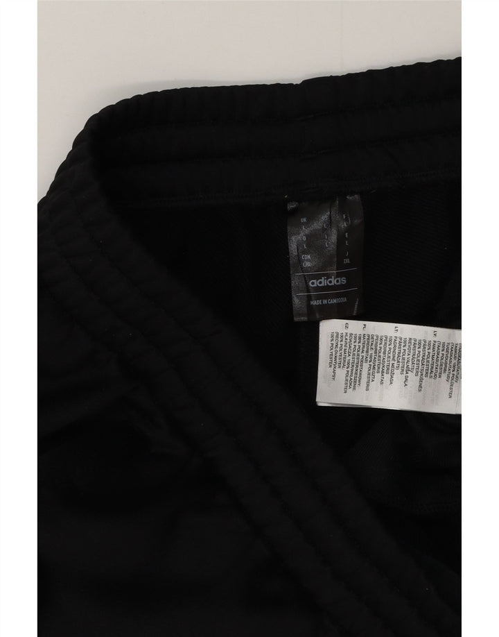 ADIDAS Mens Tracksuit Trousers Joggers Large Black Polyester