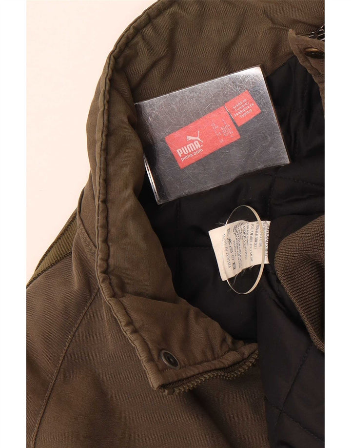 Puma Mens Bomber Jacket UK 40 Large Khaki Cotton