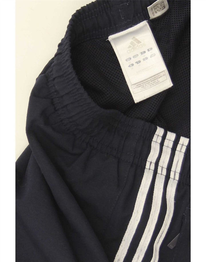 Adidas Womens Tracksuit Trousers Joggers UK 12 Medium Navy Blue Polyester