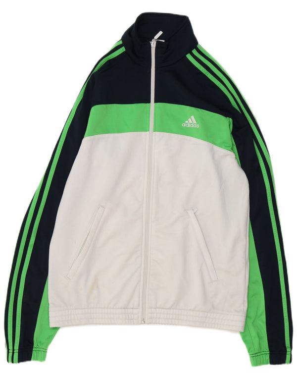 ADIDAS Mens Tracksuit Top Jacket UK 40/42 Medium White Colourblock