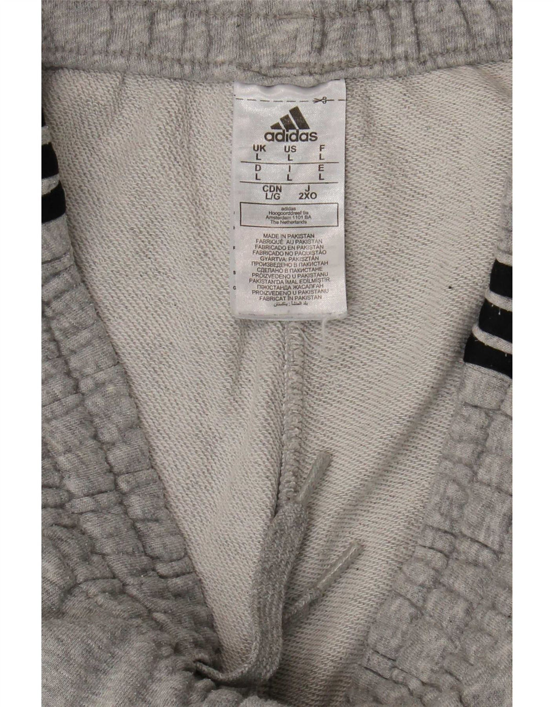 Adidas Mens Tracksuit Trousers Joggers Large Grey Cotton