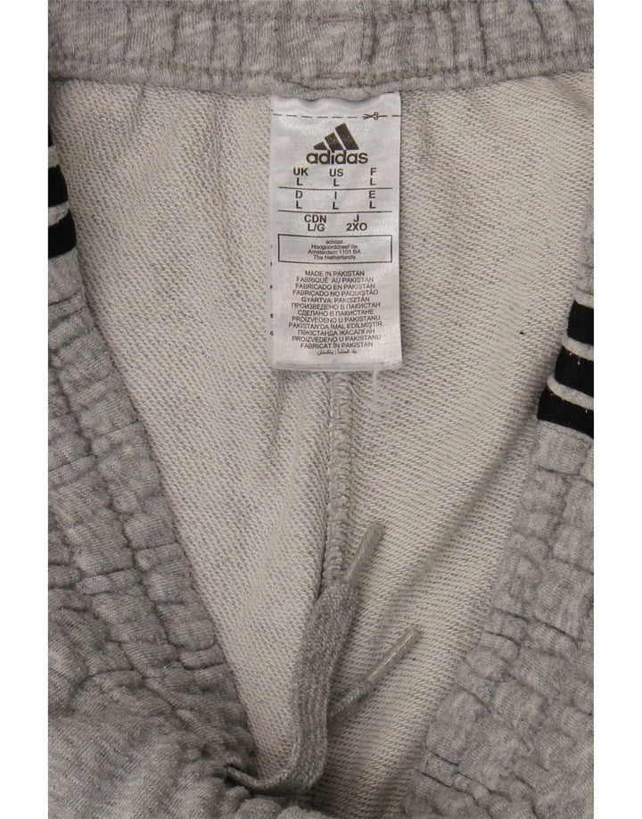 Adidas Mens Tracksuit Trousers Joggers Large Grey Cotton
