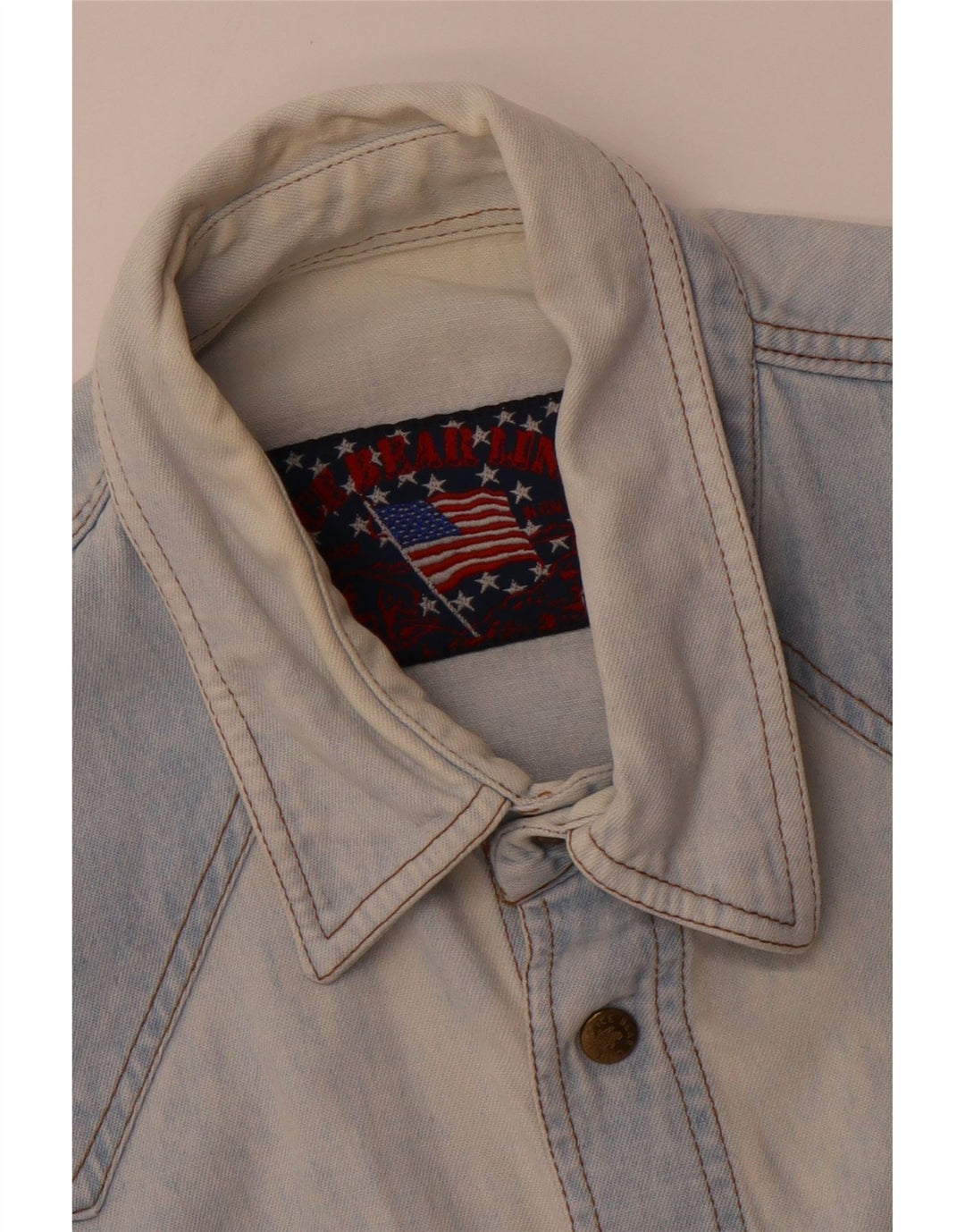 VINTAGE Mens Denim Shirt Medium Blue