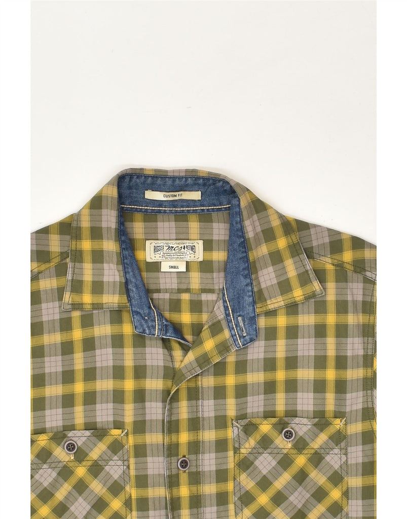 MARLBORO CLASSICS Mens Custom Fit Shirt Small Green Check Cotton | Vintage Marlboro Classics | Thrift | Second-Hand Marlboro Classics | Used Clothing | Messina Hembry 